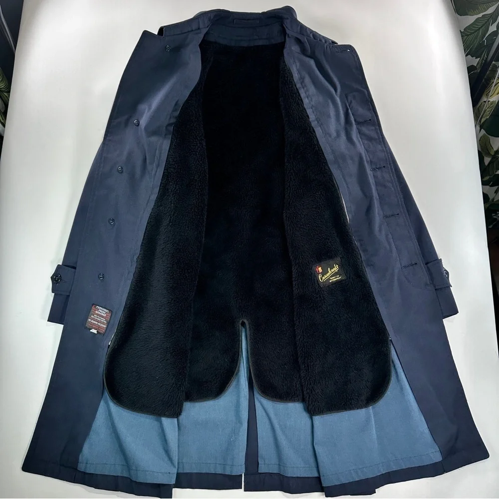 Casualcraft lined overcoat removable liner navy men 40R